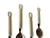 Vintage cutlery twisted hanging rack caddy flatware set NEW boxed 1960's TAIWAN close up view
