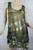 THE ARK CLOTHING CO army green geometric print semi-sheer tunic dress size S EUC front view
