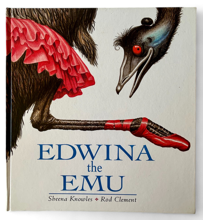 Vintage EDWINA THE EMU by Sheena Knowles & Rod Clement hardcover book 1996 EVC front view
