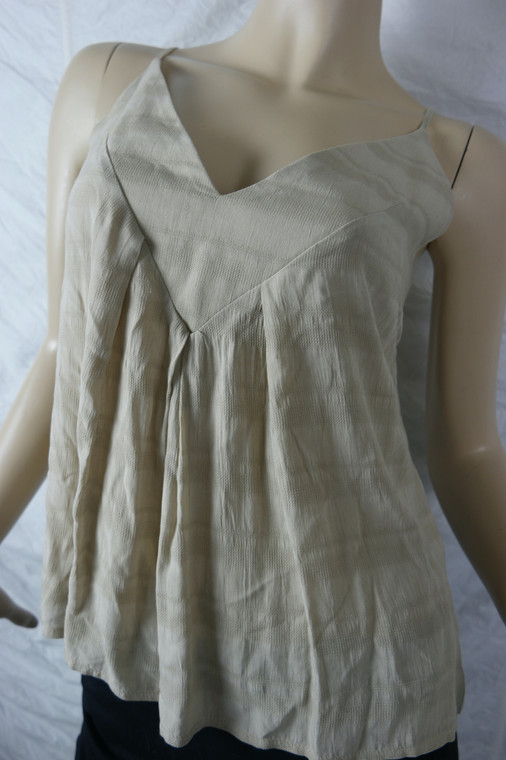 WISH THE LABEL oat beige Aries cropped camisole singlet top size S/10 BNWT front view