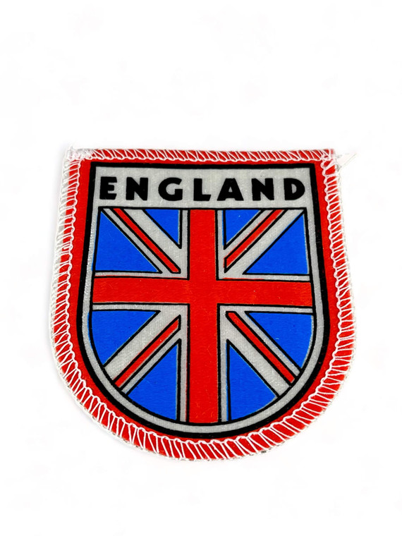 Vintage travel cloth badge ENGLAND flag 1960's NEW front view