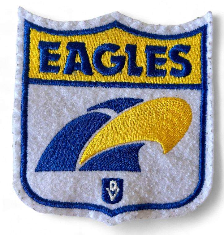 Vintage cloth badge patch VFL football WEST COAST EAGLES AUSTRALIA 1980's GVC front view