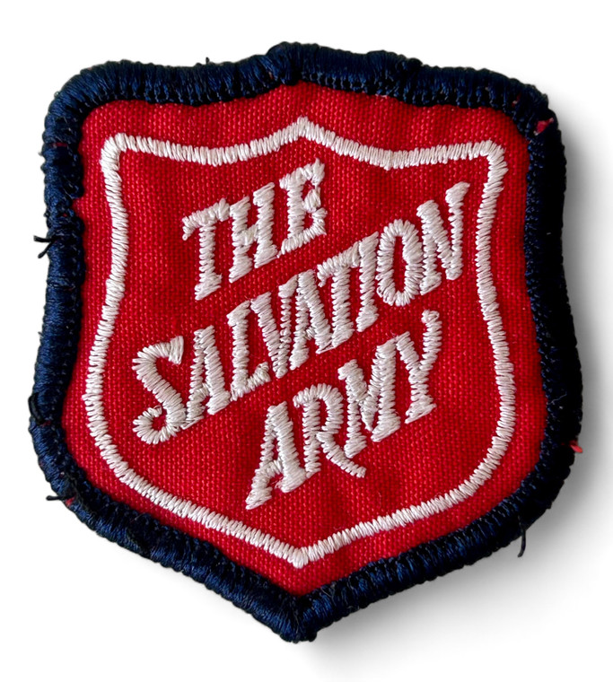 Vintage cloth badge patch shield charity SALVATION ARMY AUSTRALIA 1980's NEW front view