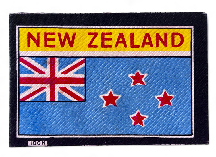 Vintage cloth badge patch WILLIAM BACON & CO LTD flag NEW ZEALAND 1970's GVC front view