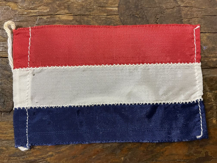 Vintage cloth mini FLAG & METAL NETHERLANDS ensign merchant flag 1970's EVC main view