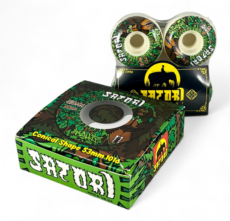 SATORI MOVEMENT x BIGFOOT ONE conical 53mm 101a skateboard wheels X4 boxed NEW main view