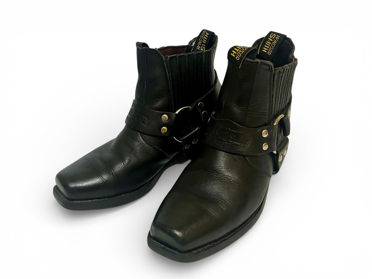 Vintage WINDSOR SMITH black 100% leather motor boots size 7.5 2000's AUSTRALIA