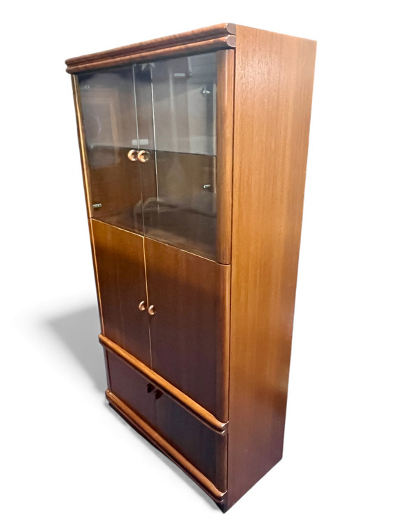 Vintage BURGESS cocktail drinks cabinet mid-century modern teak 1970's AUSTRALIA front side view