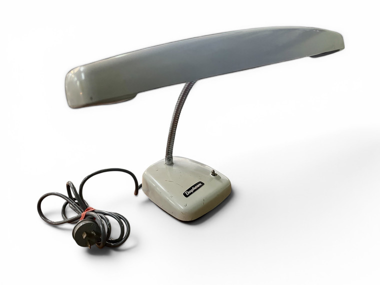 Vintage DAYDREAM Statesman grey desk lamp light gooseneck 1950's AUSTRALIA front side view