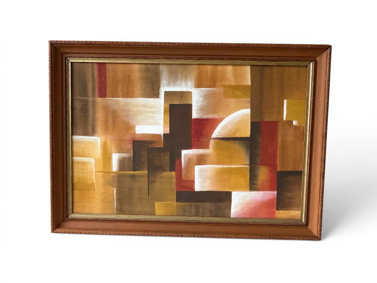 Vintage SABRINA A. MURPHY BROWN geometric painting 1977 AUSTRALIA main view