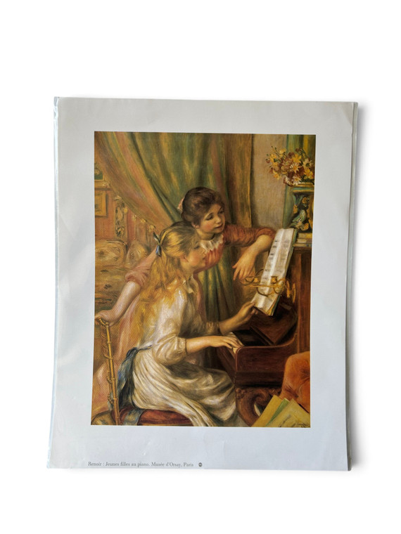 Vintage RENOIR JEUNES FILLES AU PIANO MUSEE D'ORSAY litho print 1986 FRANCE main view