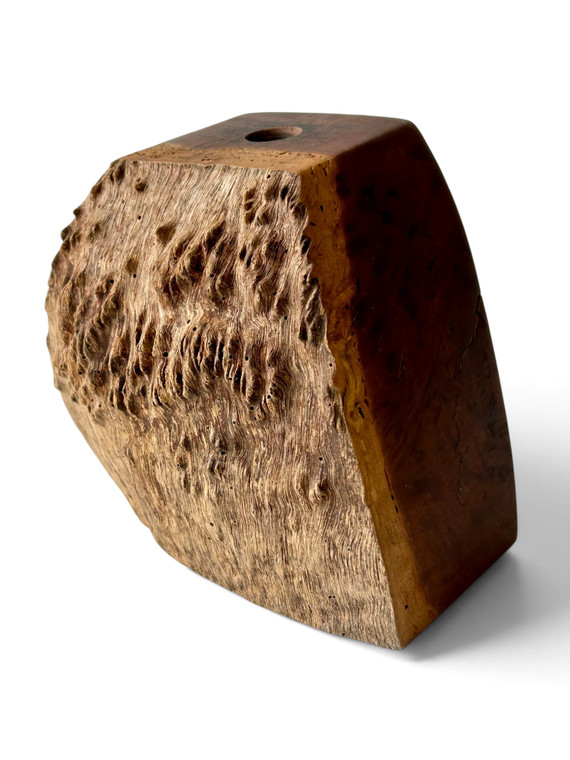 Vintage ironbark burl vase Brutalist SIMON WEBB live raw edge 2000's AUSTRALIA main view