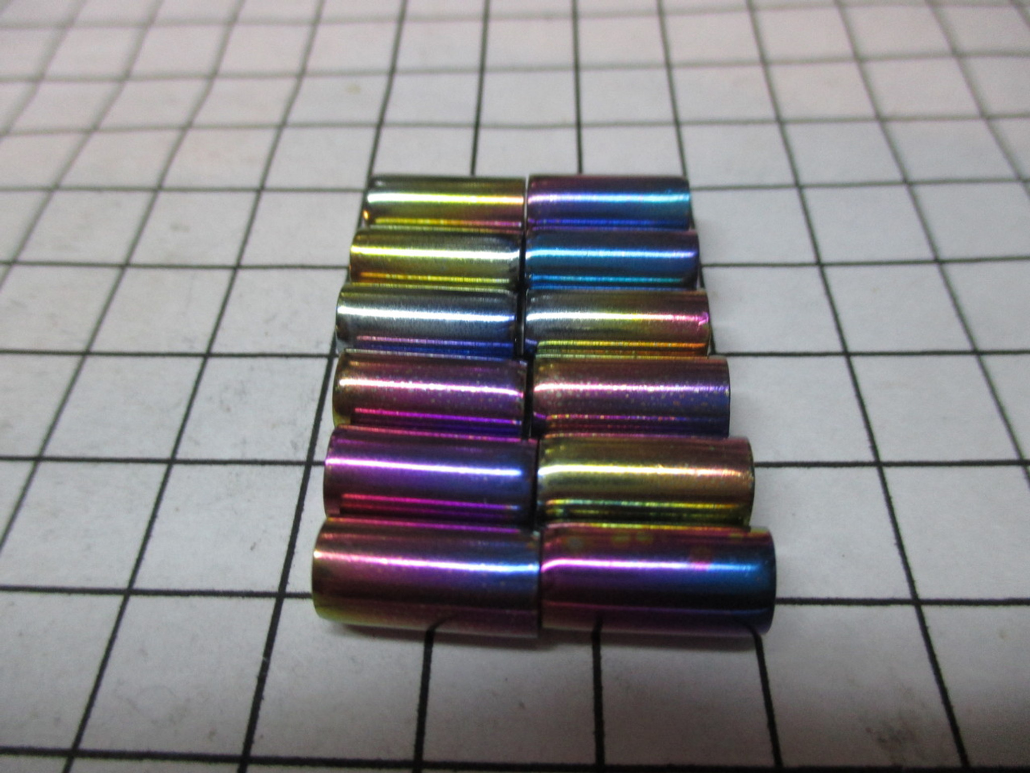 10 Colorful Anodized Niobium Flat Head Pins Anodized After Making