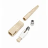 SC Multimode 62.5um Simplex Epoxy Polish Connector Beige 3mm Boot - 100  Pack