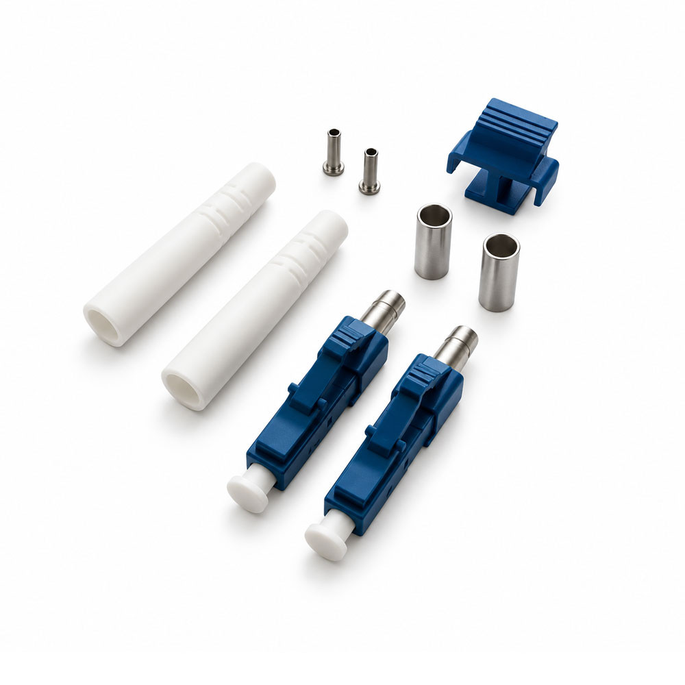 LC Singlemode Duplex Epoxy Polish Connector White 2mm Boot - 100  Pack