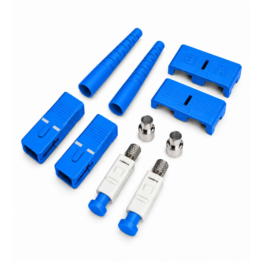 SC Singlemode Duplex Epoxy Polish Connector Blue 3mm Boot - 100  Pack