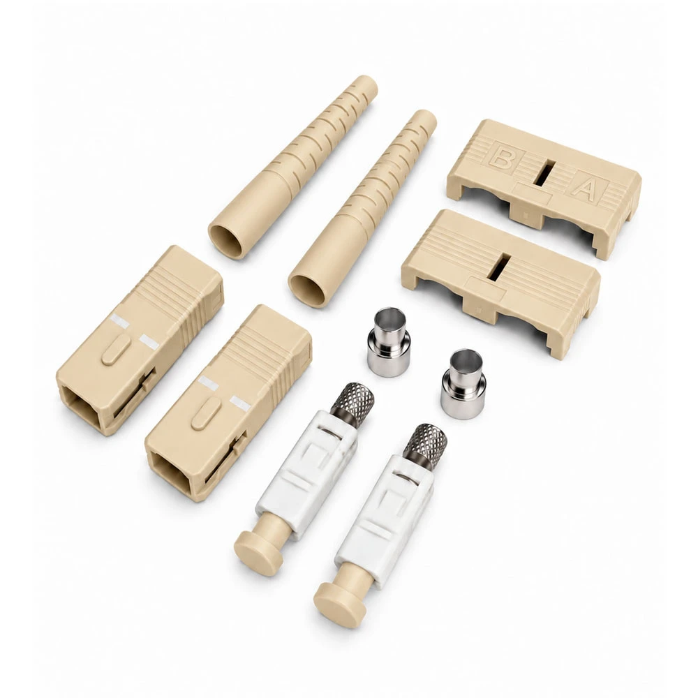 SC Multimode 62.5um Duplex Epoxy Polish Connector Beige 3mm Boot - 100  Pack