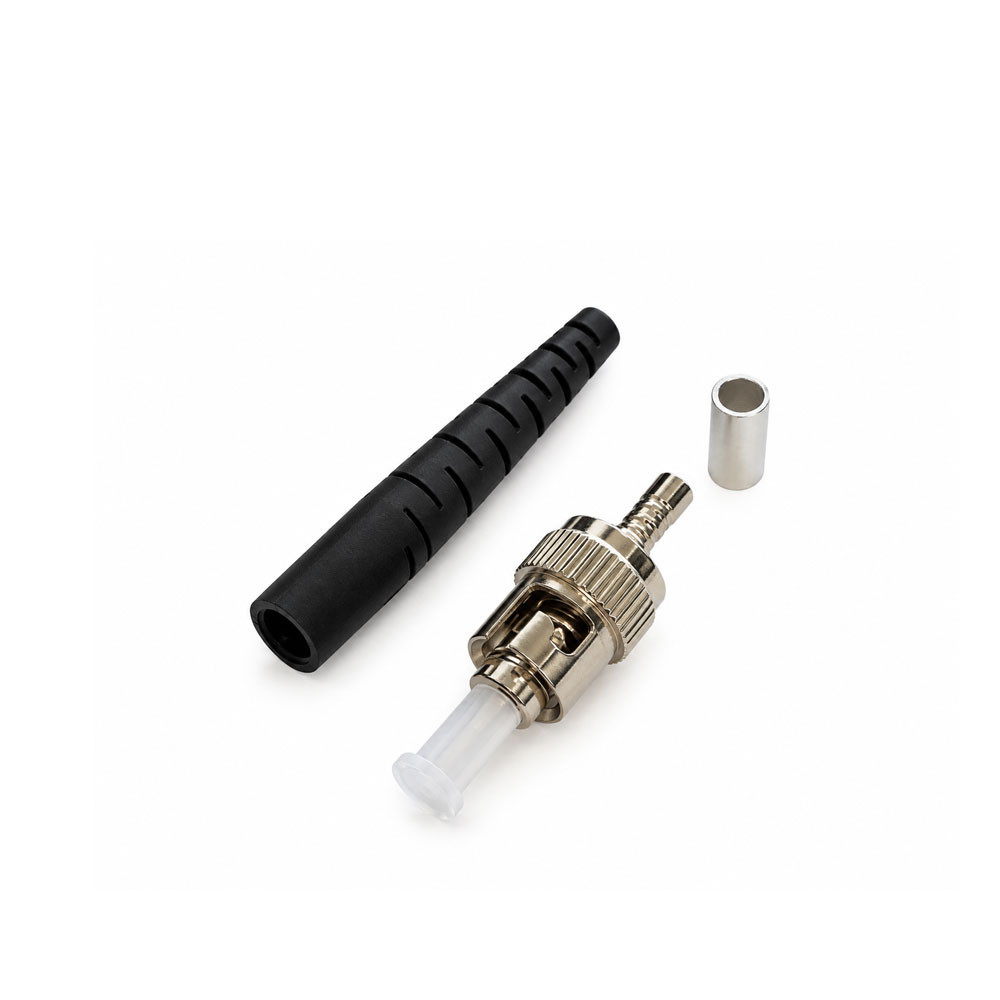 ST Multimode 62.5um Simplex Epoxy Polish Connector Black 3mm Boot - 100  Pack