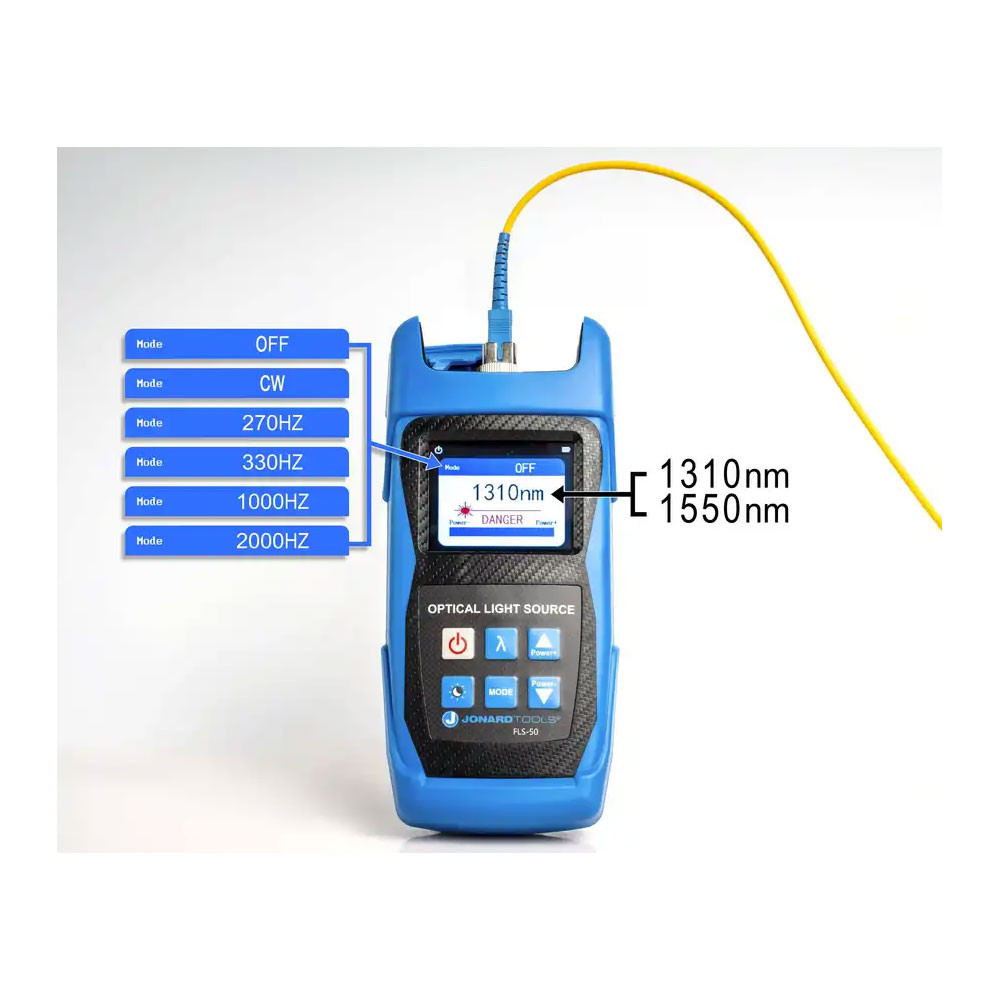 Jonard Singlemode Optical Light Source with FC/LC/SC Adapters - FLS-50