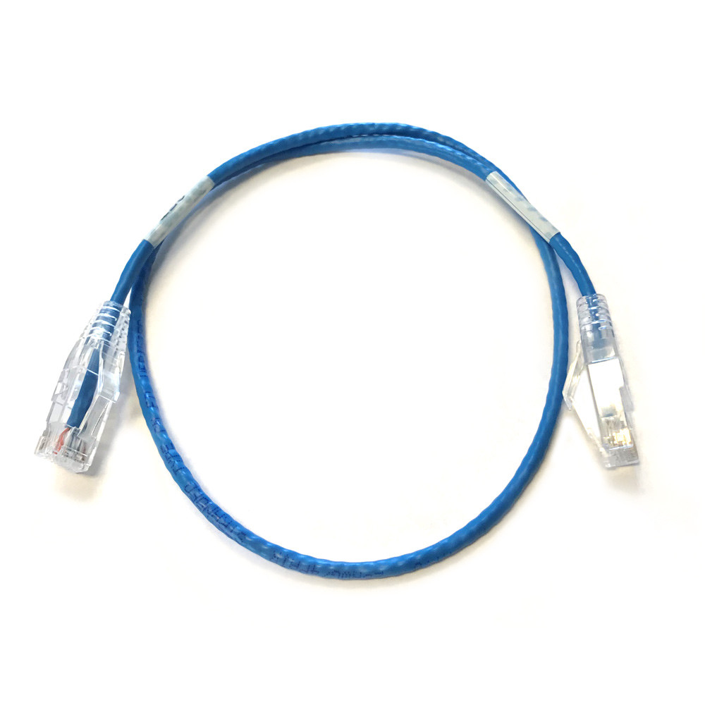 CAT6 Mini 4 pair RJ45 Booted Blue 28 AWG Patch Cable
