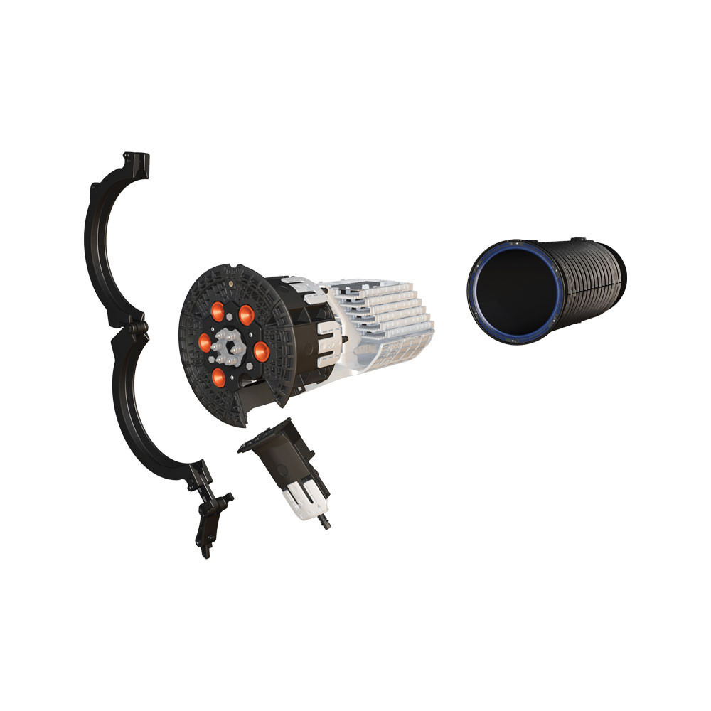 AFL Apex X-2 Sealed Splice Closure w/ 72F Splice Tray - AX-2-B-L-1-2-