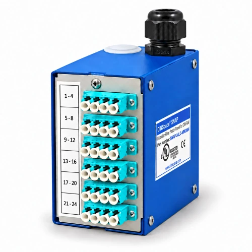 DINSpace SNAP-24LC-MM-OM3/4 Compact Fiber Optic Patch Panel