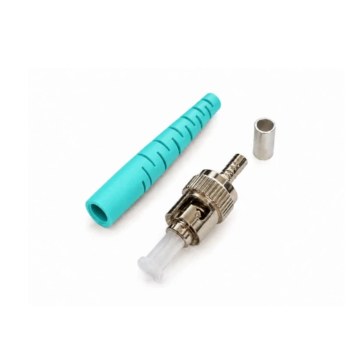 ST Multimode 50um Simplex Epoxy Polish Connector Aqua 2mm Boot - 100  Pack