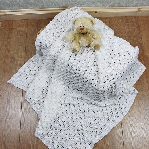 knitted christening shawl