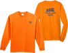 Safety Orange Pocket Long Sleeve T Shirt Front and Back Custom Printed Logo