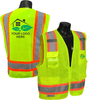 SV6 Surveyors Vest Safety Green with Custom Printed Logo