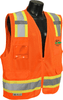 SV6 Surveyors Vest Safety Orange  with Custom Printed Front Logo