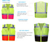 High Visibility 2 Tone Contrast Safety Vest | Class 2 Safety Vest with Clear ID Pocket | Zipper front Class 2 ANSI Surveyors Safety Vest