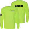 Safety Green Long Sleeve Security T Shirt made in the USA.