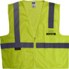 Safety Green Safety Vest Class 2 Printed with INSPECTOR  on front and back