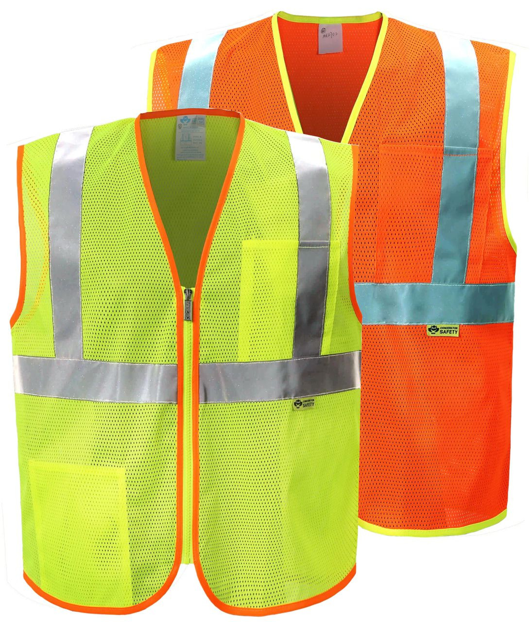 VS270p Surveyors Safety Vest Class 2 Zipper Closure 6 Pocket