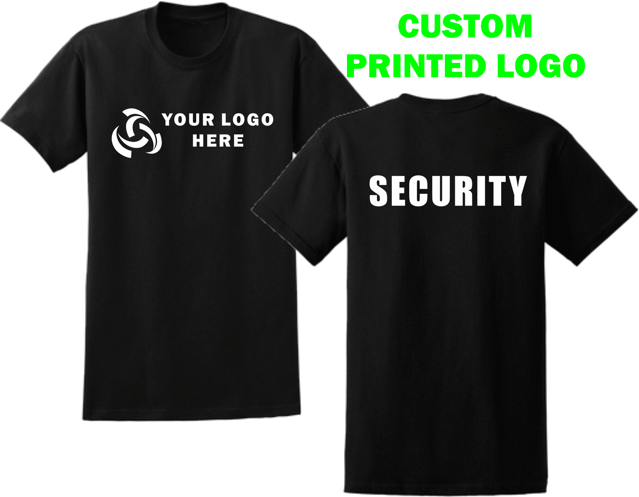 Custom Printed Black Security T Shirt