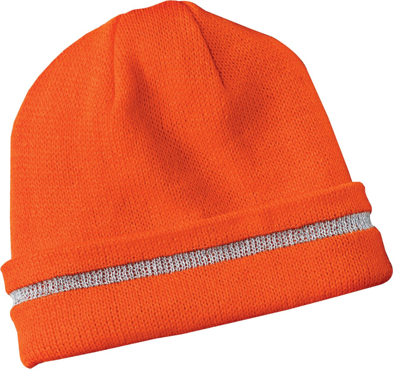 HiVis Safety Orange Beanie with Reflective Stripe | Bright Orange Safety Beanie | Hi Vis Orange Beanie
