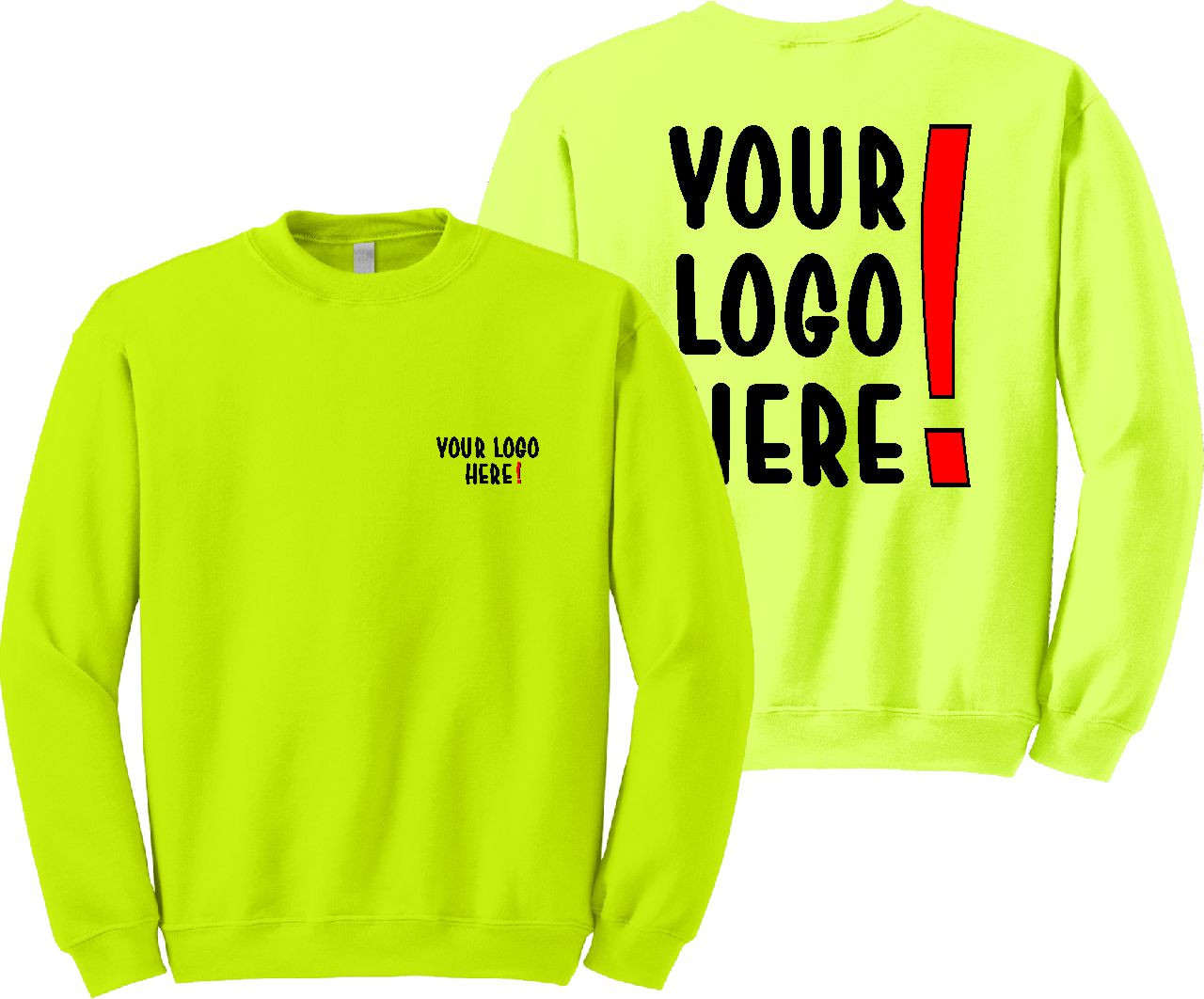 CREW NECK SWEATER - FULL FRONT LOGO PRINT