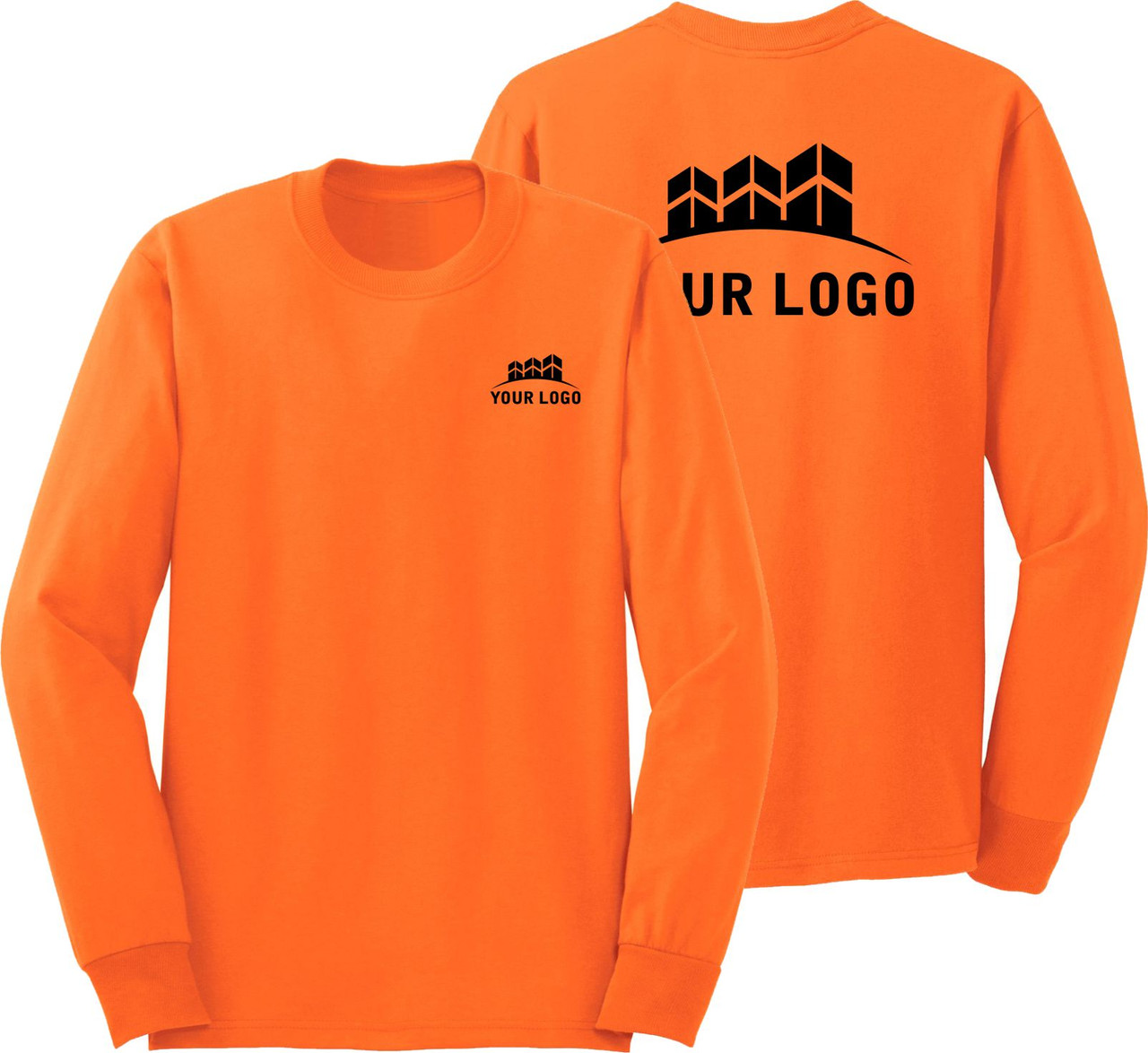 Safety Orange t shirt Long Sleeve| Safety Orange Custom T-Shirt