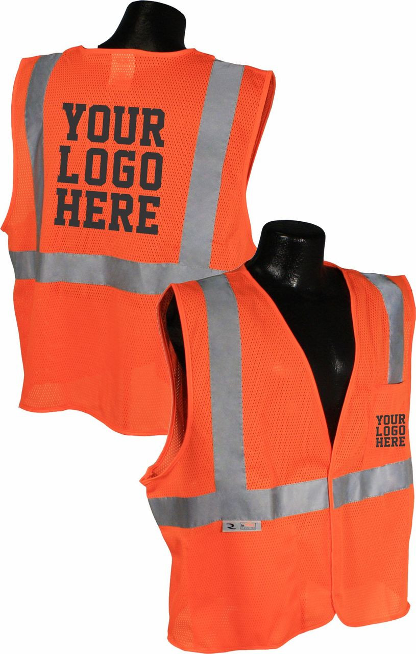 SV2 Safety Vest Safety Orange Logoed Vest