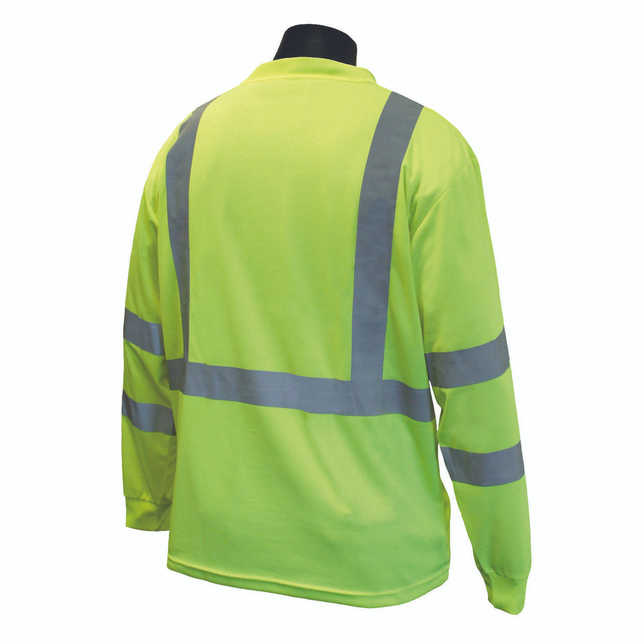 Hi Vis Green Class 3 Long Sleeve T Shirt With Max Dri Custom