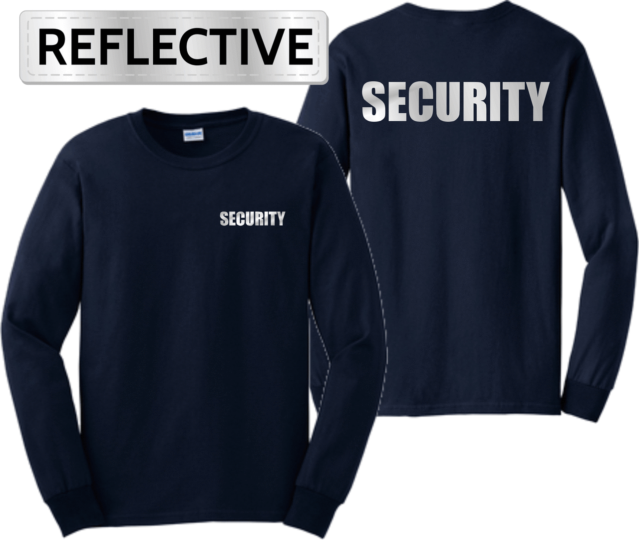 Security Reflective Black Long Sleeve T Shirt