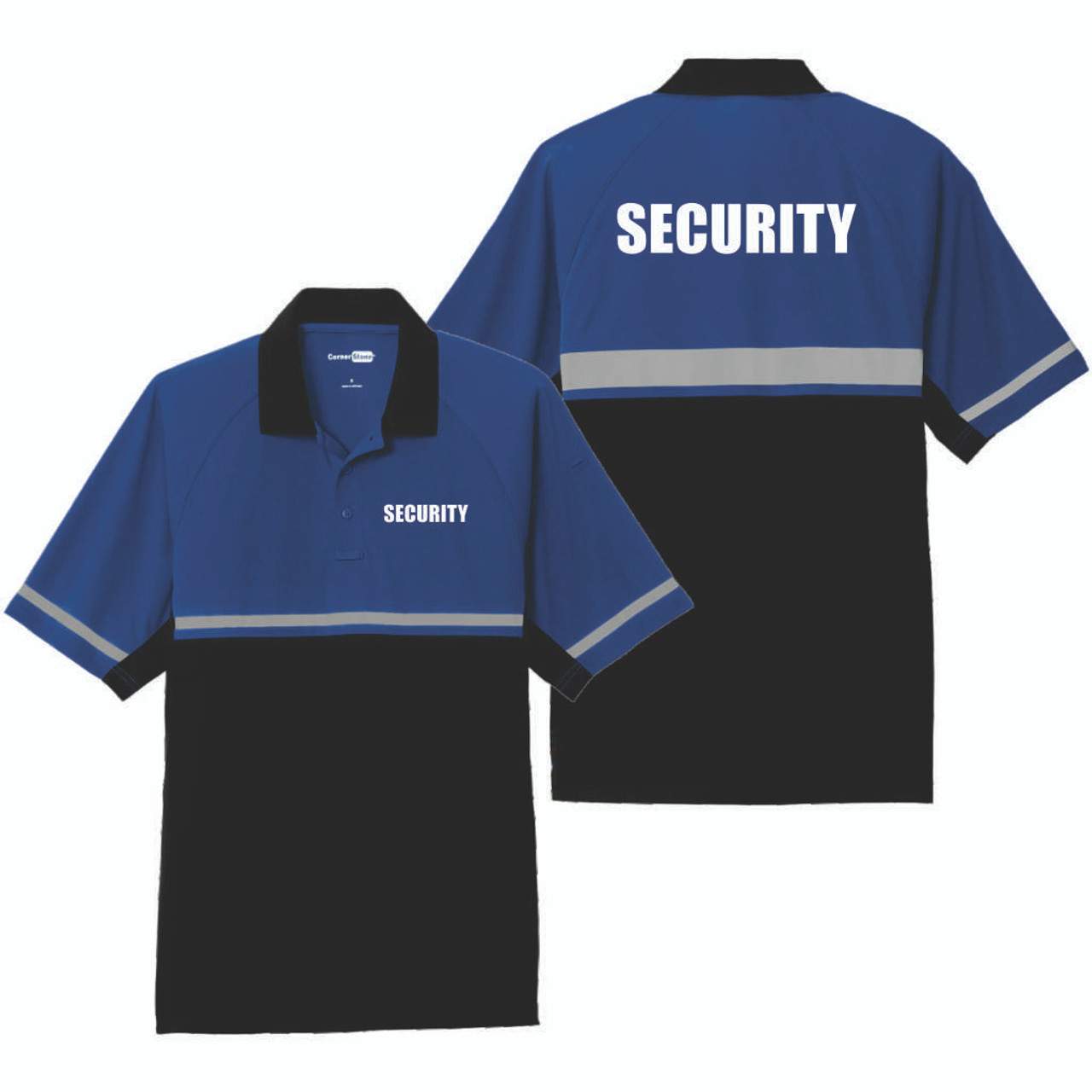 Royal Blue Black Two Tone Security Polo Shirt