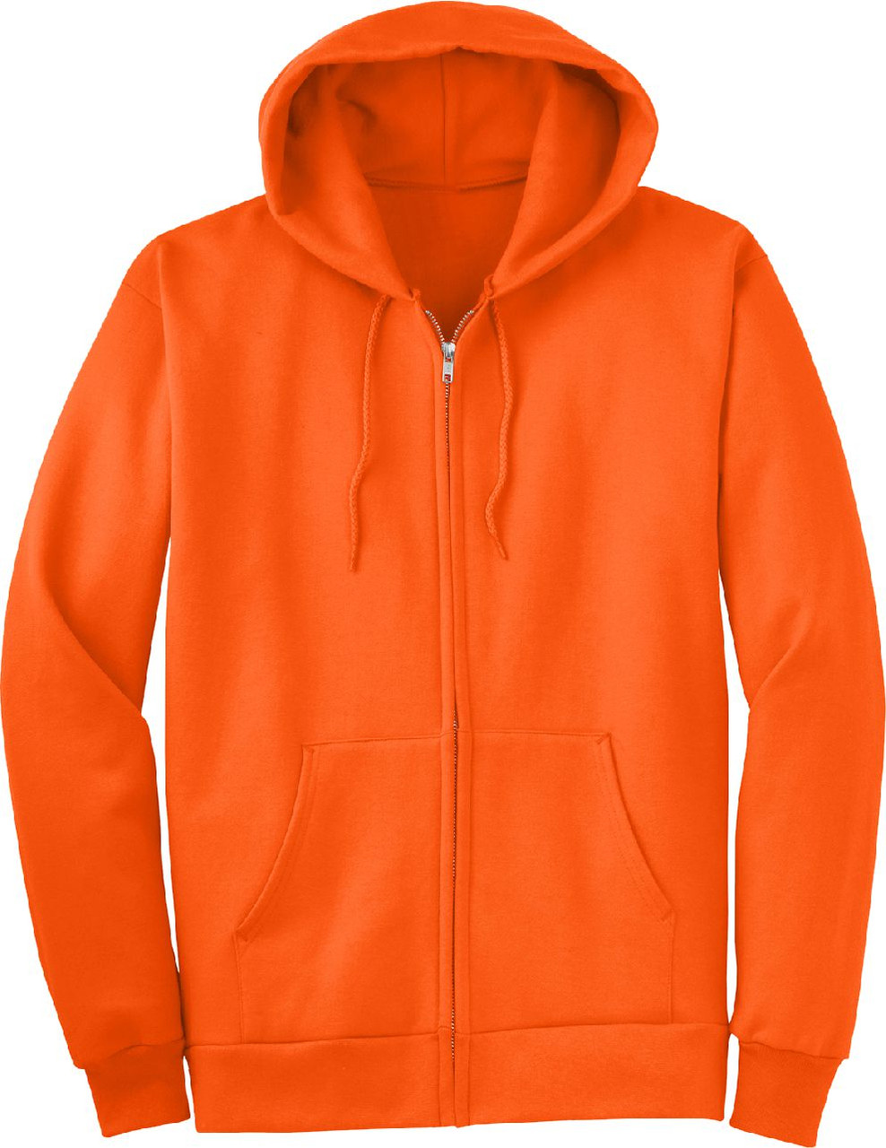 Safety Orange Hooded Sweatshirt.  Ask about custom printing on our Hi Vis Hoodies. | Safety Orange Zipper Hoodie | Hi Vis Orange Hoodie with Zipper