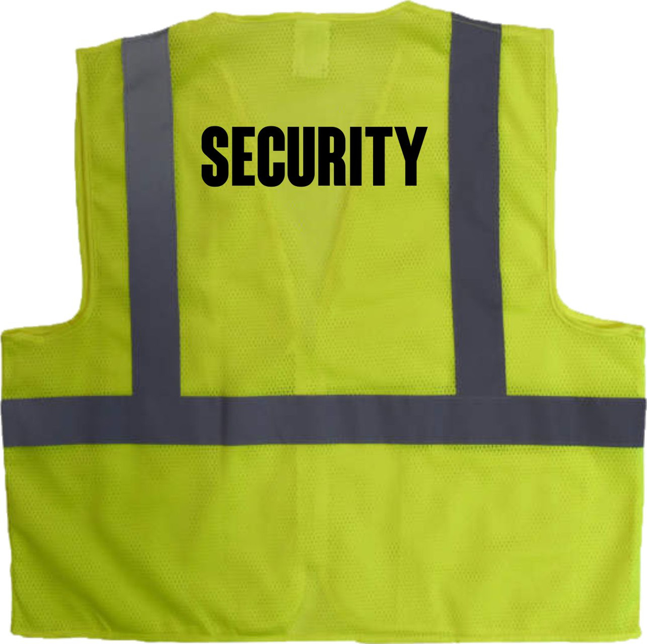 Great way to give added visibility to help your SECURITY stand out.  This class 2 Safety Vest has SECURITY printed boldly on the front and the back.