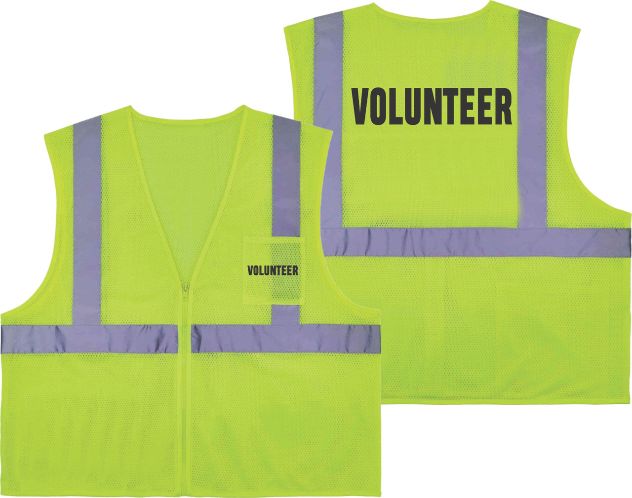 High-visibility yellow safety vest, 4 sizes, class 2 level 2, 4 pockets.