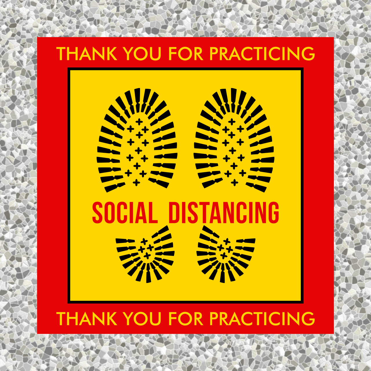 Social Distancing Non-Slip Floor Decal | Square Thank You for