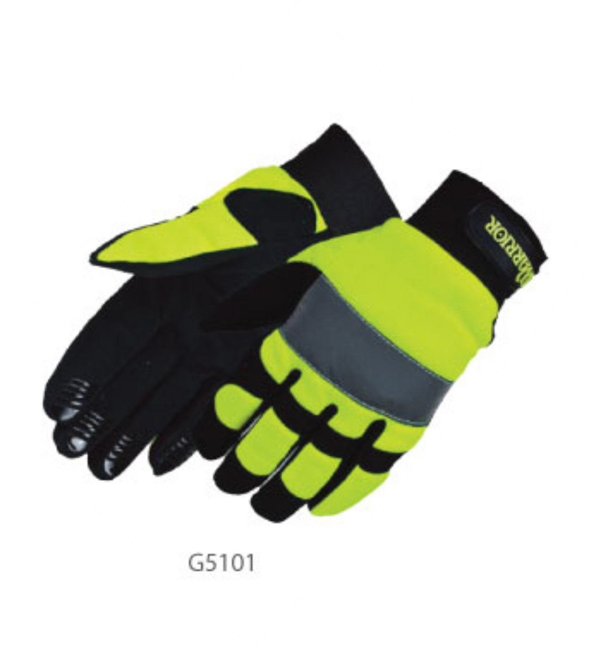 Hi-Viz Lime Mechanical Glove - Safety Imprints