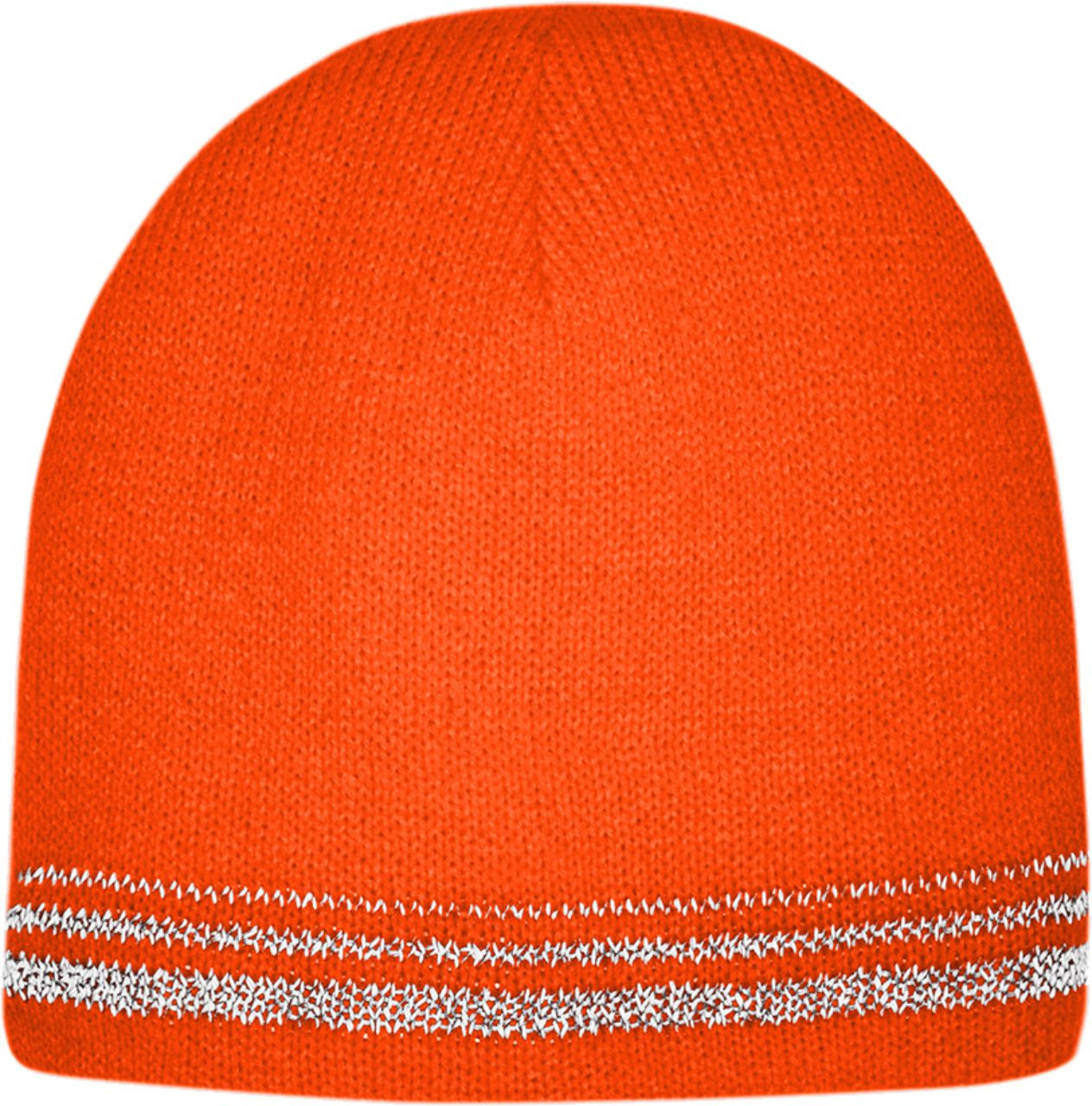 HiVis Lined Safety Orange Beanie with Reflective Stripe | Bright Orange Lined Safety Beanie | Hi Vis Orange Beanie