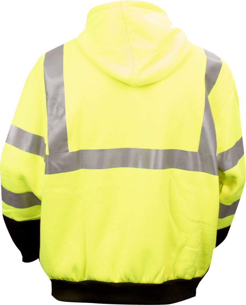 safety yellow hooded sweatshirt